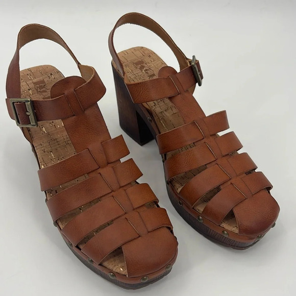 Korks by Kork-Ease Whitney Platform Vegan Leather Sandals - Size 9m - Picture 1 of 10